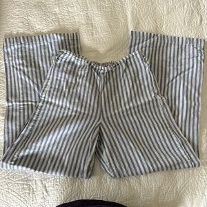 Beachlunchlounge Blue and White Striped linen Pants